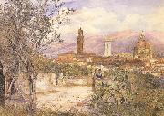 Henry Roderick Newman View of Florence,From the Gardens fo the Palazzo de'Mozzi (mk46) oil on canvas